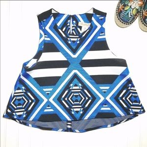 Mara Hoffman Cropped Top Blue Black Sz S